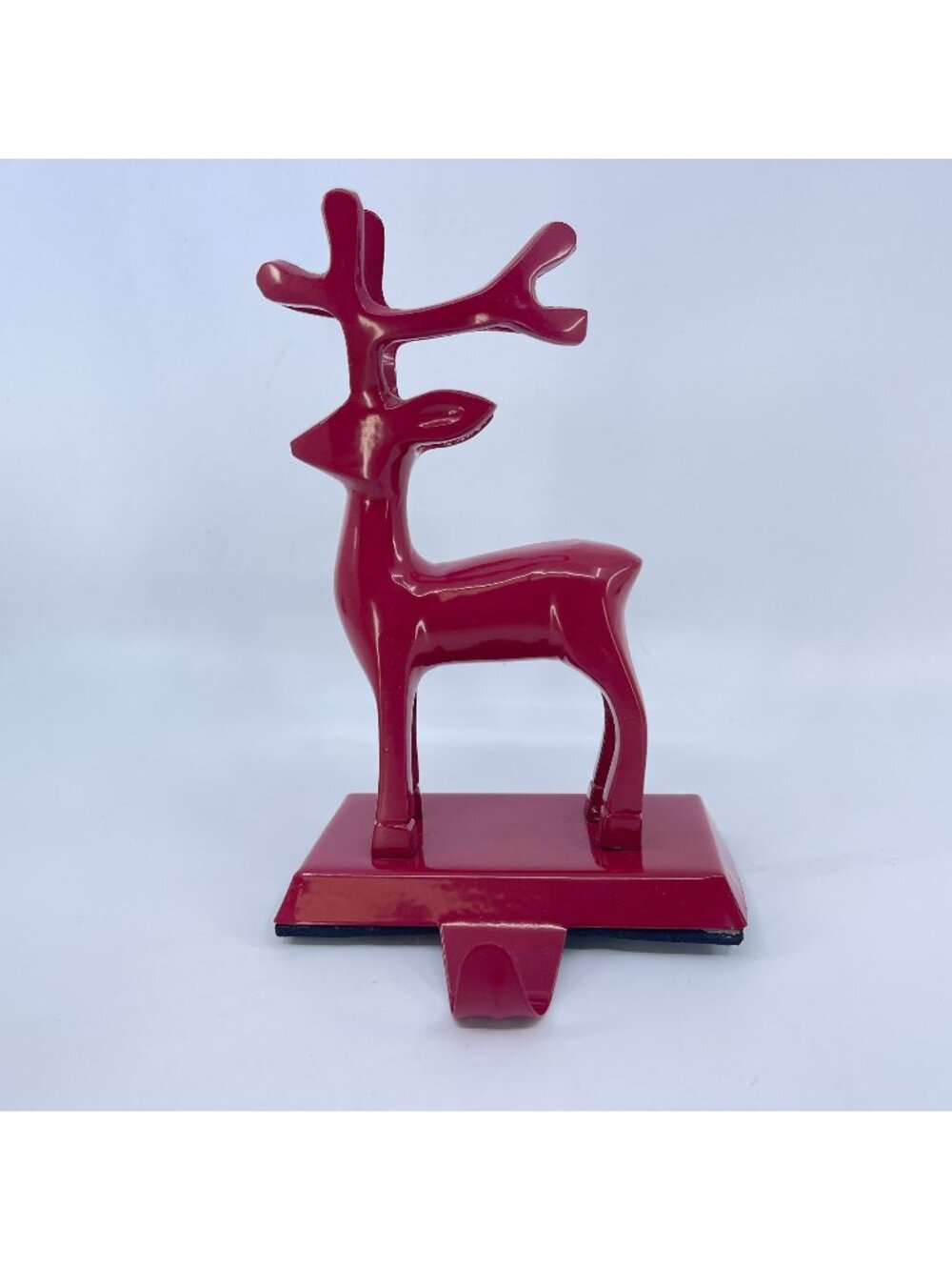vintage red metal reindeer stocking holder christmas decor